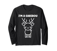 Cute Funny caribous Animals Little Simple I'm a Caribou Manga Larga