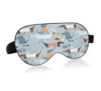 Cute Funny Dog and Bone Sleep Mask Lightweight Soft Breathable Eye Mask with Adjustable Strap Blackout Eye Mask for Women Men for Travel Night Sleeping