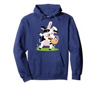 Cute Funny Eggs & Bunny Ears Dabbing Easter Cow Lover Sudadera con Capucha