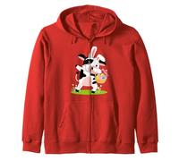 Cute Funny Eggs & Bunny Ears Dabbing Easter Cow Lover Sudadera con Capucha