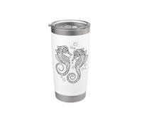 Cute Funny Girls Womens Kids Mandala Seahorse Lover Vaso térmico de acero inoxidable de doble pared