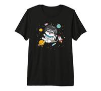 Cute Funny Kawaii Cartoon Kids Astronaut Space Raccoon Lover Camiseta Premium