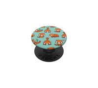 Cute Funny Kawaii Womens Girls Kids Red Panda Lover Pattern PopSockets PopGrip Adhesivo