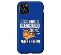 Cute Funny Read Books & Pet Maine Coon Cat Lover Carcasa para iPhone 11 Pro