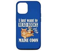 Cute Funny Read Books & Pet Maine Coon Cat Lover Carcasa para iPhone 12/12 Pro