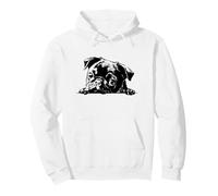 Cute Funny Retro Vintage Logo Happy Black Pug Dog Lover Sudadera con Capucha
