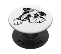 Cute Funny Retro Vintage Logo Happy English Bulldog Lover PopSockets PopGrip Adhesivo