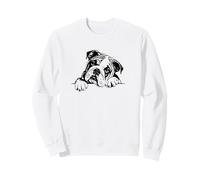 Cute Funny Retro Vintage Logo Happy English Bulldog Lover Sudadera