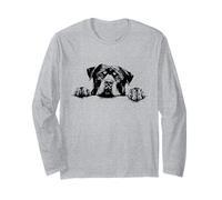 Cute Funny Retro Vintage Logo Happy Rottweiler Dog Lover Manga Larga