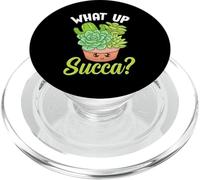 Cute & Funny What Up Succa? Punny Succulent Cactus Pun PopSockets PopGrip para MagSafe