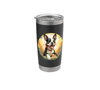Cute Funny Womens Girls Happy Boston Terrier Bostie Lover Vaso térmico de acero inoxidable de doble pared