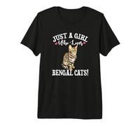 Cute Funny Womens Just A Girl Who Loves Bengal Cats Lover Camiseta Premium