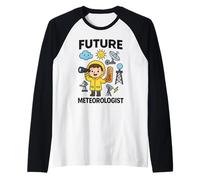 Cute Future Meteorologist Boy Kids Junior Weather Scientist Camiseta Manga Raglan