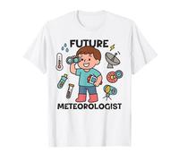 Cute Future Meteorologist Kids Boy Weather Scientist White Camiseta