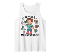 Cute Future Meteorologist Kids Boy Weather Scientist White Camiseta sin Mangas