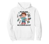 Cute Future Meteorologist Kids Boy Weather Scientist White Sudadera con Capucha