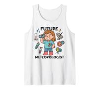 Cute Future Meteorologist Kids Girl Weather Scientist White Camiseta sin Mangas