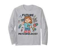 Cute Future Meteorologist Kids Girl Weather Scientist White Manga Larga