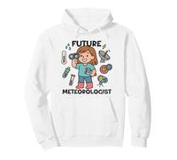 Cute Future Meteorologist Kids Girl Weather Scientist White Sudadera con Capucha