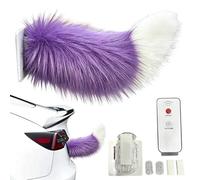 Cute Fuzzy Moving Tail, Rechargeable Cute Remote Control Decoration | Car Exterior Decoration for Rv Suv Travel Motorcycle Home Trip Holiday Birthday Party Vehicles Realistic Touch to Your Vehicl