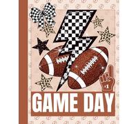 Cute Game Day Football Composition Notebook: Aesthetic Journal for Teens and Women Featuring Football Balls, Lightning Bolt, and Bow | College-Ruled, 7.5 x 9.25, 120 Pages