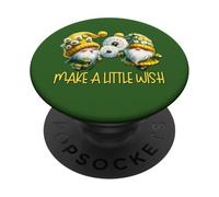 Cute Gardening Gnome Graphic Make A Little Wish Dandelion PopSockets PopGrip Adhesivo