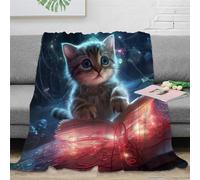 Cute Gatitos Manta Sherpa con Estampado Gato De para Niños, Adultos, Manta De Microfibra Suave Cálida, Sofá Y Viaje 50x60inch(127x152cm)