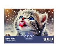 Cute Gato Puzzle De 1000 Piezas Puzzle Arte Juguete EduGatoivo Adultos Y Niños A Partir De 12 Año 38x26cm/1000pcs