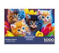 Cute Gato Puzzle De 1000 Piezas Puzzle Arte Puzzles para Adultos Y Niños Adultos Y Niños A Partir De 12 Año 38x26cm/1000pcs