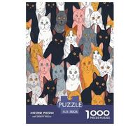Cute GatoO DE Carton Puzzle Imposible,desafío para Adultos Juego EduGatoivo 1000 Piezas Obra De Arte De Juego De para Adultos Y Niños Mayores De 12 Años 38x26cm/1000pcs