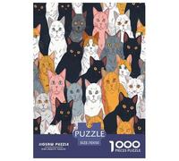 Cute GatoO DE Carton Rompecabezas Imposible,desafío para Adultos Entretenimiento Creativo 1000 Piezas Obra De Arte De Juego De para Adultos Y Niños A Partir De 12 Años 70x50cm/1000pcs