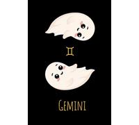 Cute Gemini Zodiac Notebook - 6x9 Lined Journal with Ghost Twin Astrology Design & Constellation, 150 Pages, Astrology Gift for Teens & Adults, Kawaii Boo Zodiac Sign, Gemini Birthday Gift