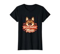 Cute German Shepherd Mom Dog Owner Fruit of Loom Original T German Shepherd Owners and Dog Lovers GSD Mom Camiseta gráfica económica, Mujer, Negro, S Mujer (Pack de 1)