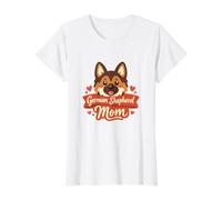 Cute German Shepherd Mom Dog Owner Fruit of Loom Original T German Shepherd Owners and Dog Lovers GSD Mom Camiseta gráfica económica, Mujer, Negro, S Mujer (Pack de 1)
