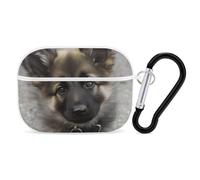Cute German Shepherd Puppy AirPods Pro 2, funda protectora a prueba de golpes para mujeres y hombres, compatible con Airpod Pro Case 2ª/1ª generación con llavero, color blanco