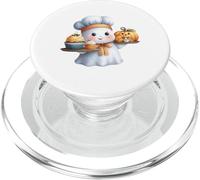 Cute Ghost Baker Halloween Chef Spooky Baking Men Women PopSockets PopGrip para MagSafe