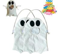 Cute Ghost Beginner Shoulder Bags, Ghost Trick or Treat Candy Bag, Ghosts Shaped Storage Bag for Spooky Party Decorations (2pcs, 33 * 22cm/13 * 8.66in)