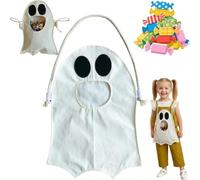 Cute Ghost Beginner Shoulder Bags, Ghost Trick or Treat Candy Bag, Ghosts Shaped Storage Bag for Spooky Party Decorations (1pcs, 33 * 22cm/13 * 8.66in)