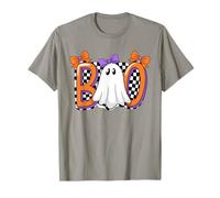 Cute Ghost Boo Halloween Girl - Retro Checered Spooky Women Camiseta