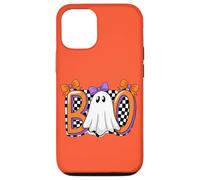 Cute Ghost Boo Halloween Girl - Retro Checered Spooky Women Carcasa para iPhone 12/12 Pro