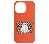 Cute Ghost Boo Halloween Girl - Retro Checered Spooky Women Carcasa para iPhone 14 Pro MAX