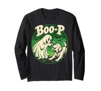 Cute Ghost Boop Booping Dog Funny Halloween Boo-p Manga Larga