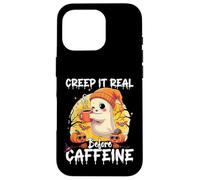 Cute Ghost Coffee Halloween Creep It Real Before Caffeine Carcasa para iPhone 16 Pro