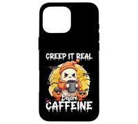 Cute Ghost Coffee Halloween Creep It Real Before Caffeine Carcasa para iPhone 16 Pro MAX