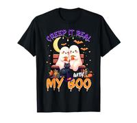 Cute Ghost Couple Halloween Creep It Real with My Boo Camiseta