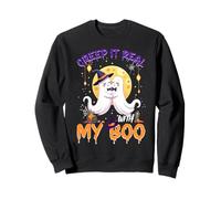 Cute Ghost Couple Halloween Creep It Real with My Boo Sudadera