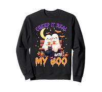 Cute Ghost Couple Halloween Creep It Real with My Boo Sudadera