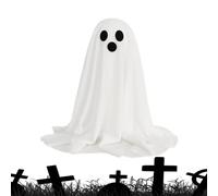 Cute Ghost Decor - 14Inches Light Up Halloween Ornament for Porch, Table with Spooky Display Function, Decorative Ghost for Window, Garden, Yard, Wall, Home, Packaged for Holiday Party Use