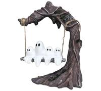 Cute Ghost Decor | Swinging Ghost Halloween Figurine Table Decoration | Spooky Party Supplies for Indoor Outdoor Bedroom, Desk, Bookshelf, Kitchen, Tabletop, Gabinete | Funny Scary Ornament for