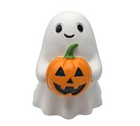Cute Ghost Decoration, Halloween Figurines, Pumpkin Holding Statue, Indoor Ghosts Sculpture, Adorable Resin Desktop Ornament for Home, Living Room, Bedroom, Birthday Party, 9.3/9.1/11.4 Inches